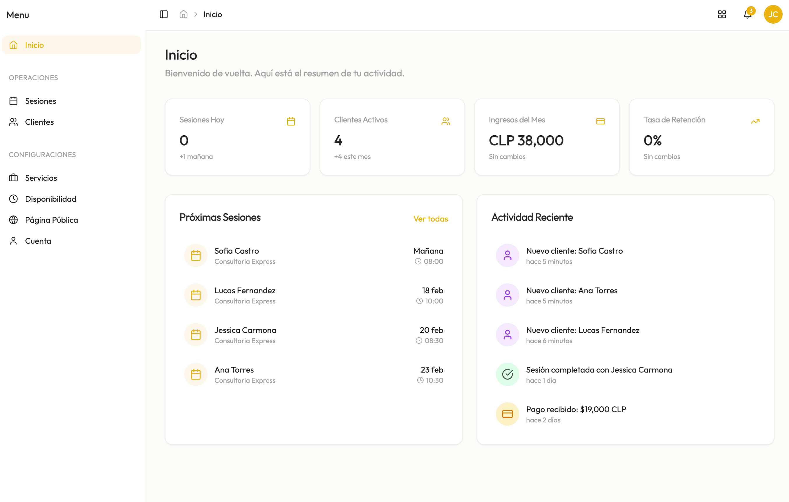 Simple.Booking - Panel de Control